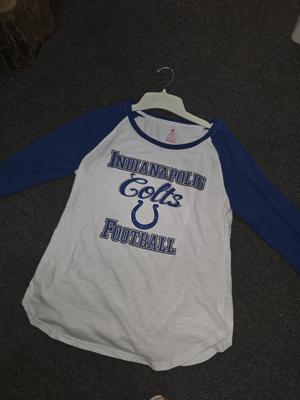 NFL White & Royal Blue Indianapolis Colts Long Sleeve Raglan Tee